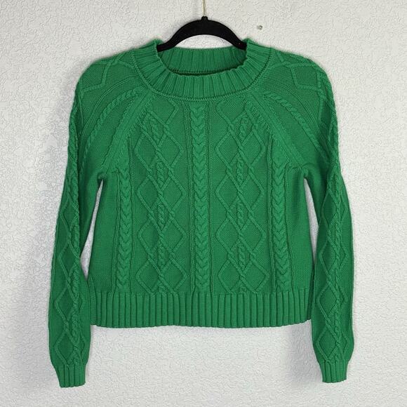 Gap Women’s Popover Sweater 100% Cotton Preppy Classic Kelly Green Size XS - Picture 2 of 5